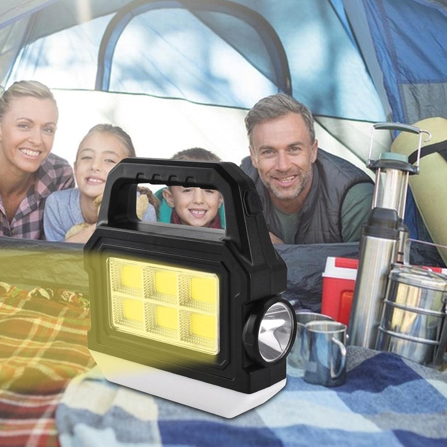 Solarna LED Kamp Lampa i Reflektor