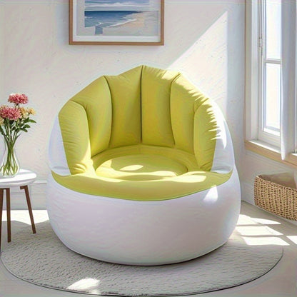 Outdoor Inflatable Velvet Sofa Lazy Foldable Backrest Sofa Bed Portable Recliner Outdoor Leisure Sofa Chair, Suitable for Outdoor Camping Use