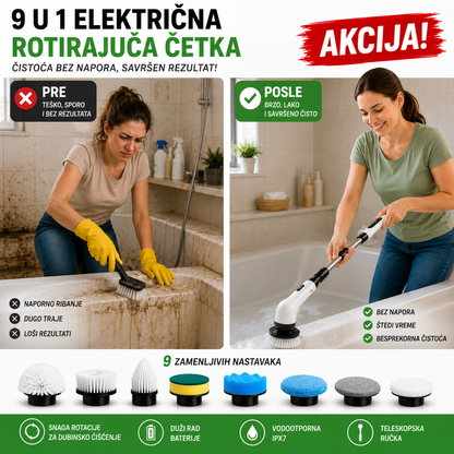 9 u 1 Električna Rotirajuća Četka