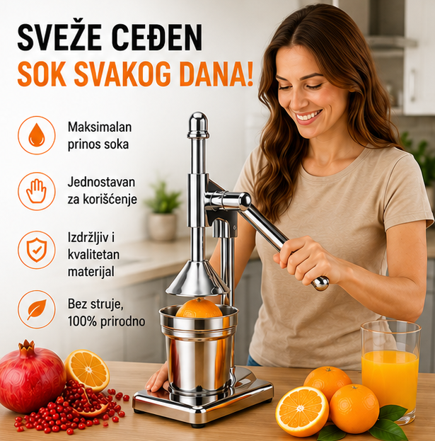 Ručni Sokovnik za Citruse od Nerđajućeg Čelika
