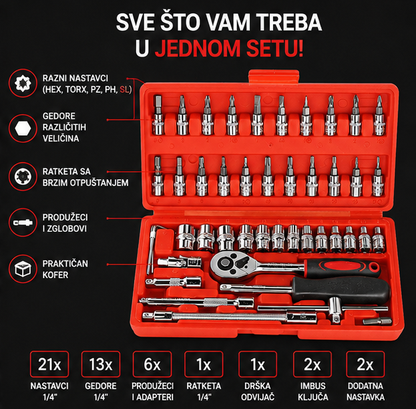 Set Gedora i Torex Ključeva 46 Komada