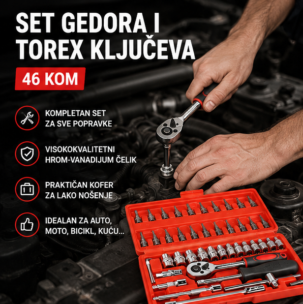 Set Gedora i Torex Ključeva 46 Komada