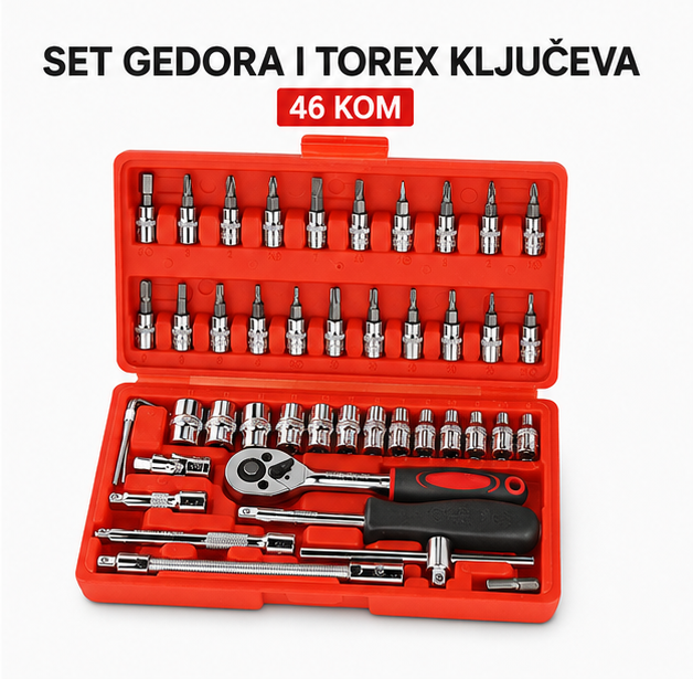Set Gedora i Torex Ključeva 46 Komada