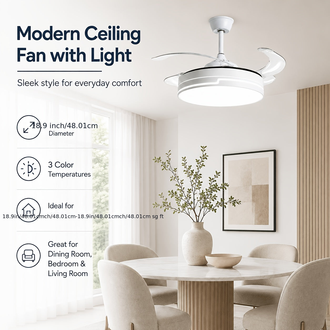 Plafonski Ventilator sa LED Rasvetom