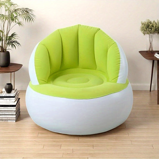 Outdoor Inflatable Velvet Sofa Lazy Foldable Backrest Sofa Bed Portable Recliner Outdoor Leisure Sofa Chair, Suitable for Outdoor Camping Use