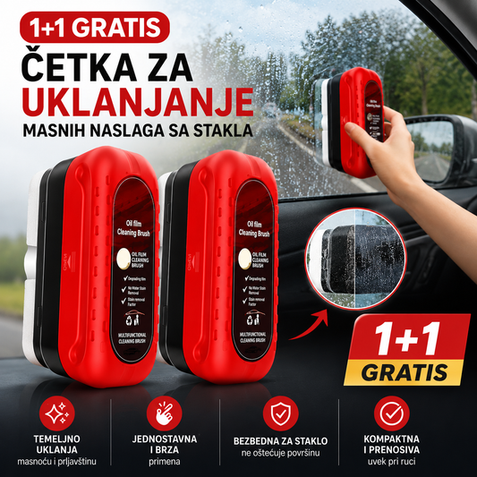 1+1 GRATIS - Četka za Uklanjanje Masnih Naslaga sa Stakla